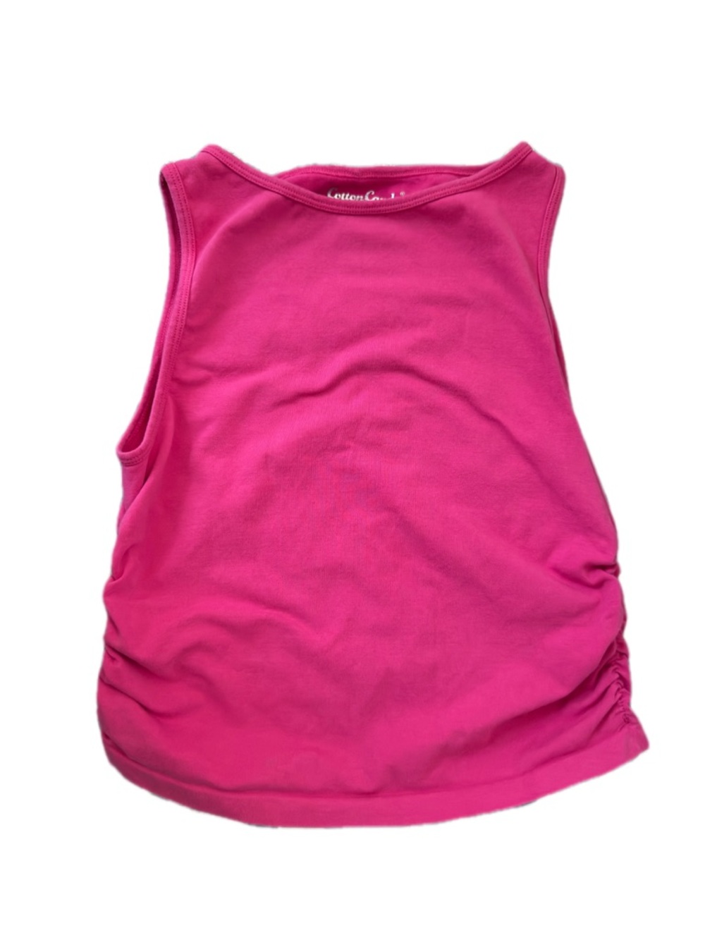 Cotton Candy Fuchsia Ruched Side Tank Top